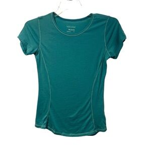 Columbia Omni Wick Teal Scoop neck Fitted Tee small